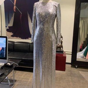 BRUNEI LONG-SLEEVE SEQUIN GOWN BKB19859LX